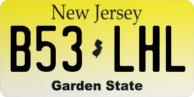 NJ license plate B53LHL