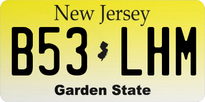 NJ license plate B53LHM