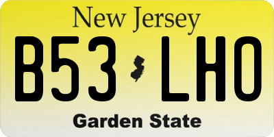NJ license plate B53LHO