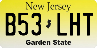 NJ license plate B53LHT
