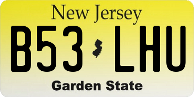 NJ license plate B53LHU