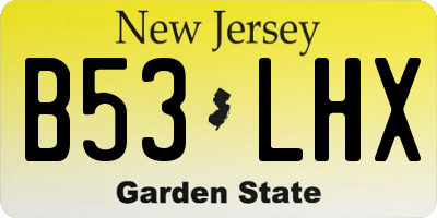 NJ license plate B53LHX