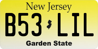 NJ license plate B53LIL