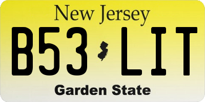 NJ license plate B53LIT