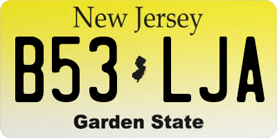 NJ license plate B53LJA