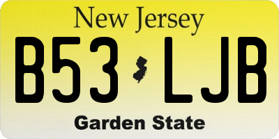 NJ license plate B53LJB