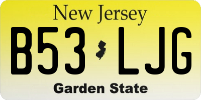 NJ license plate B53LJG