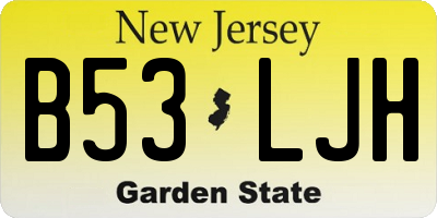 NJ license plate B53LJH
