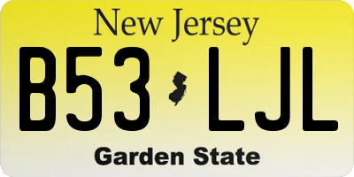 NJ license plate B53LJL