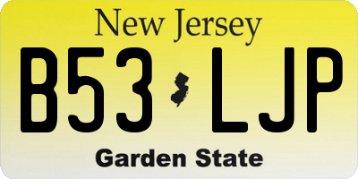 NJ license plate B53LJP