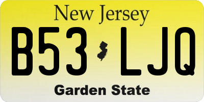 NJ license plate B53LJQ