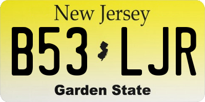 NJ license plate B53LJR