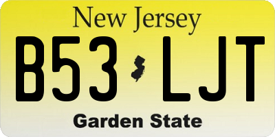 NJ license plate B53LJT