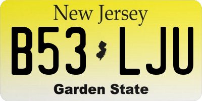NJ license plate B53LJU