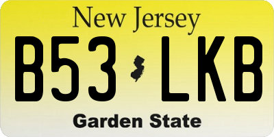 NJ license plate B53LKB