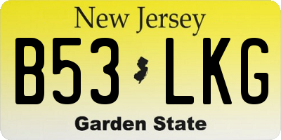 NJ license plate B53LKG
