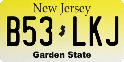 NJ license plate B53LKJ