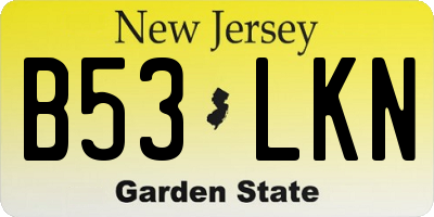 NJ license plate B53LKN