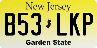 NJ license plate B53LKP