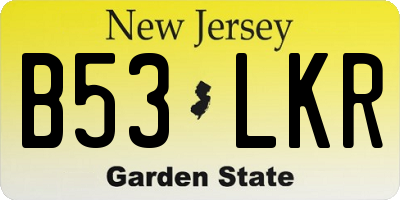 NJ license plate B53LKR