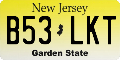 NJ license plate B53LKT