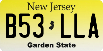 NJ license plate B53LLA