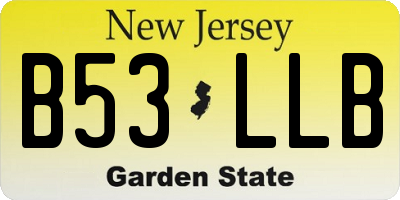 NJ license plate B53LLB
