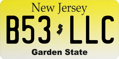 NJ license plate B53LLC