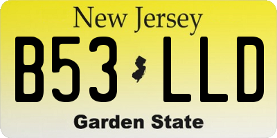 NJ license plate B53LLD