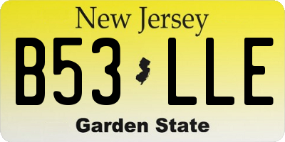 NJ license plate B53LLE
