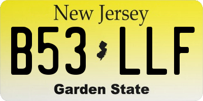 NJ license plate B53LLF
