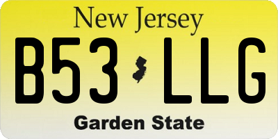 NJ license plate B53LLG
