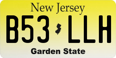 NJ license plate B53LLH