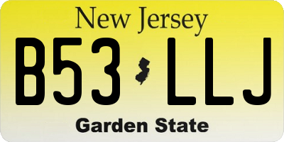 NJ license plate B53LLJ