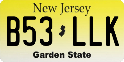 NJ license plate B53LLK