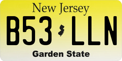 NJ license plate B53LLN