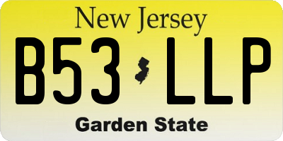 NJ license plate B53LLP