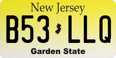 NJ license plate B53LLQ