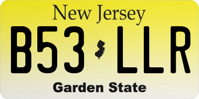 NJ license plate B53LLR