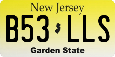 NJ license plate B53LLS