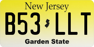 NJ license plate B53LLT