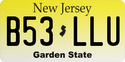 NJ license plate B53LLU