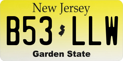 NJ license plate B53LLW
