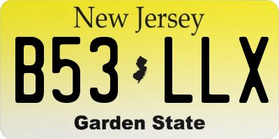 NJ license plate B53LLX