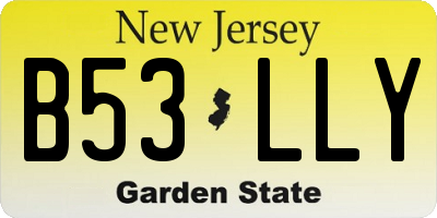 NJ license plate B53LLY