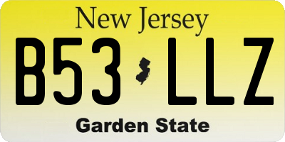 NJ license plate B53LLZ