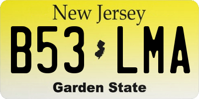 NJ license plate B53LMA