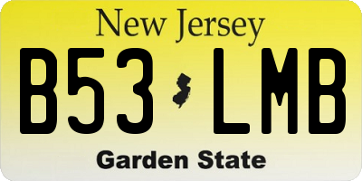 NJ license plate B53LMB