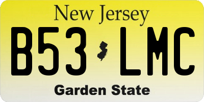 NJ license plate B53LMC