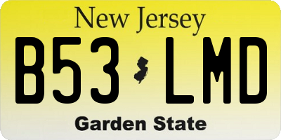 NJ license plate B53LMD